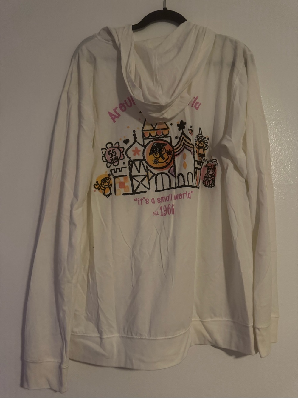 Disneyland It’s A Small World white Zipper Sweater - Picture 4 of 5